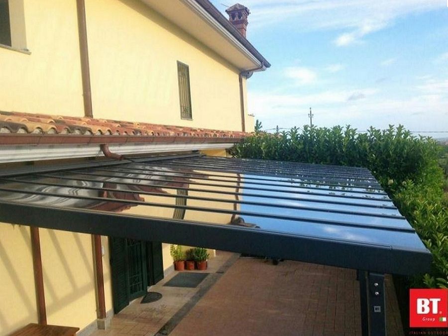 Coperture in policarbonato tettoie in policarbonato per esterni Pompeiana in legno e plexiglass