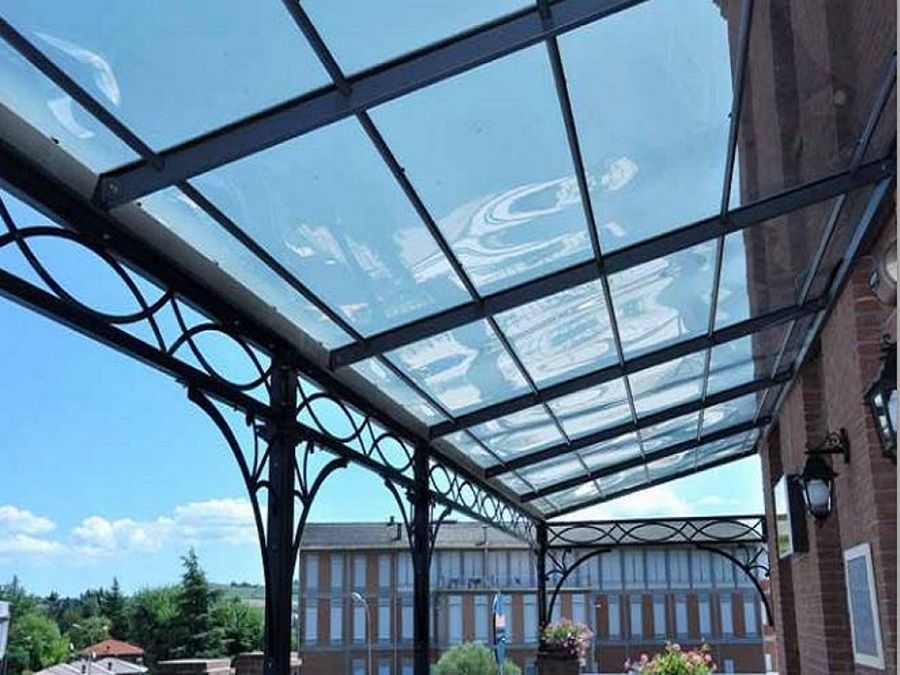 Coperture in policarbonato tettoie in policarbonato per esterni Pompeiana in legno e plexiglass