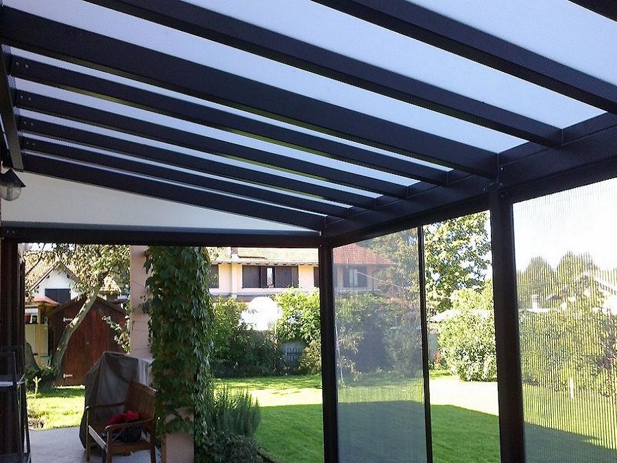 Coperture in policarbonato tettoie in policarbonato per esterni Coperture in pvc trasparente per tettoie