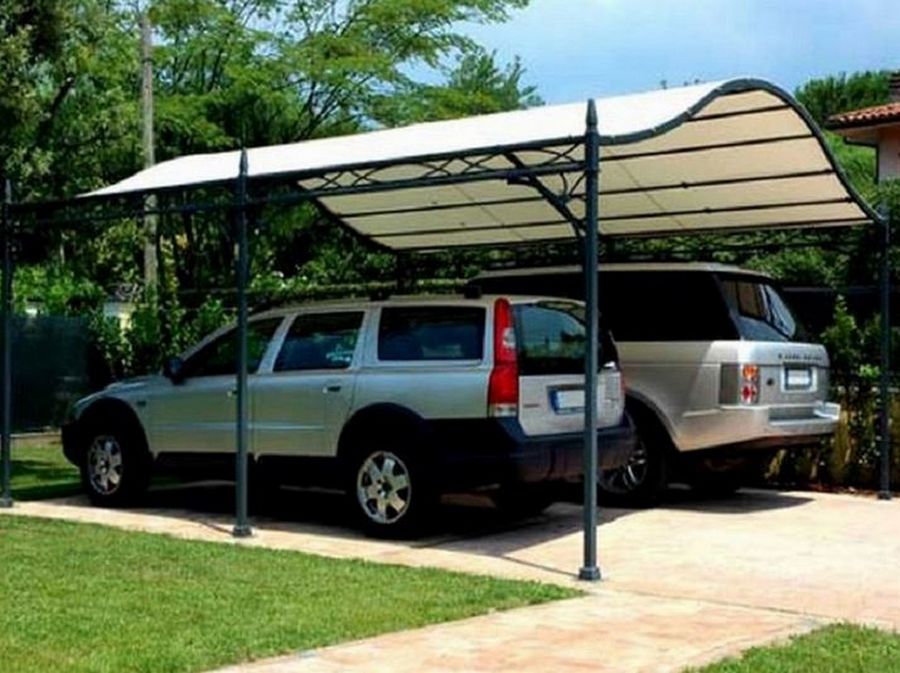Coperture per auto,tettoie,soluzioni per copertura posti auto Pompeiana in legno e plexiglass