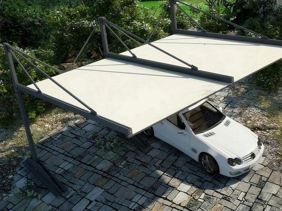 Coperture per auto,tettoie,soluzioni per copertura posti auto Pompeiana in legno e plexiglass