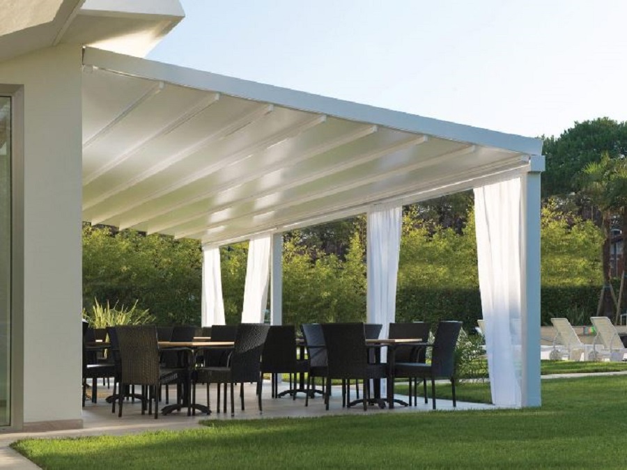 Copertura Ombreggiante Polietilene 165GSM Windscreen4less Tenda Parasole Retrattile, 1,8 M X 40,6 M, Copertura Scorrevole Per Pergola, Patio, Terrazza, Cortile, Gazebo Da Esterno (grigio Copertura UV 90