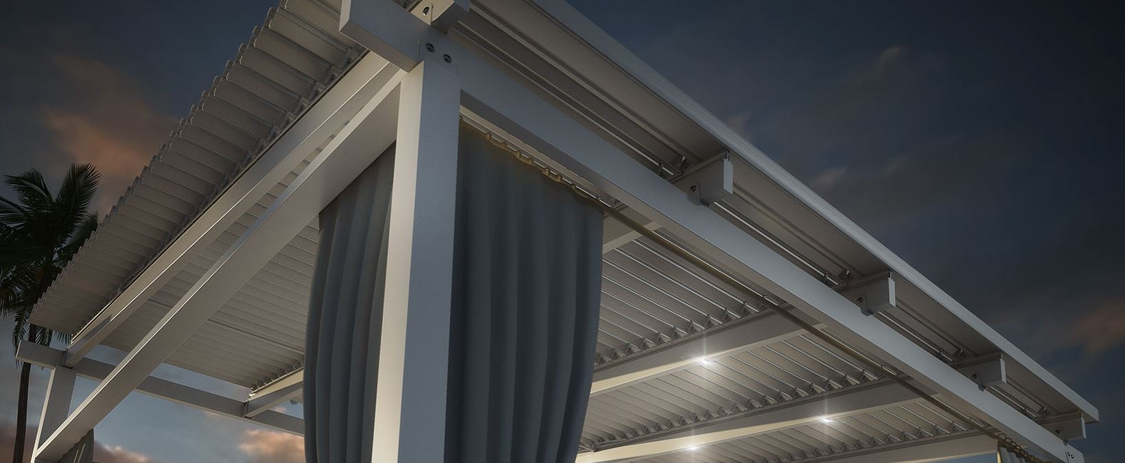 PERGOLA FRANGISOLE BIOCLIMATICA A LAMELLE ORIENTABILI AUTOPORTANTE ECLISSI
