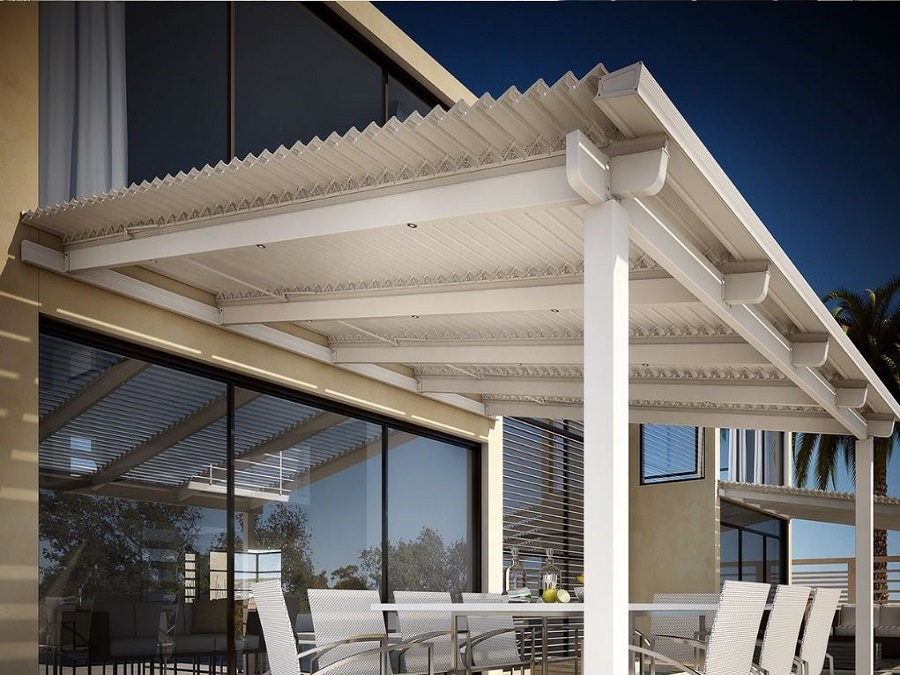 Pergole addossate in alluminio,legno e ferro