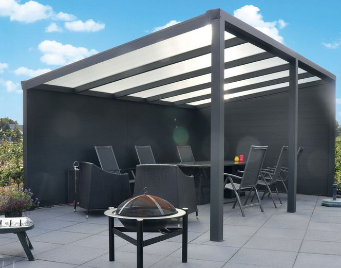 PERGOLA AUTOPORTANTE ALLUMINIO CON COPERTURA IN POLICARBONATO