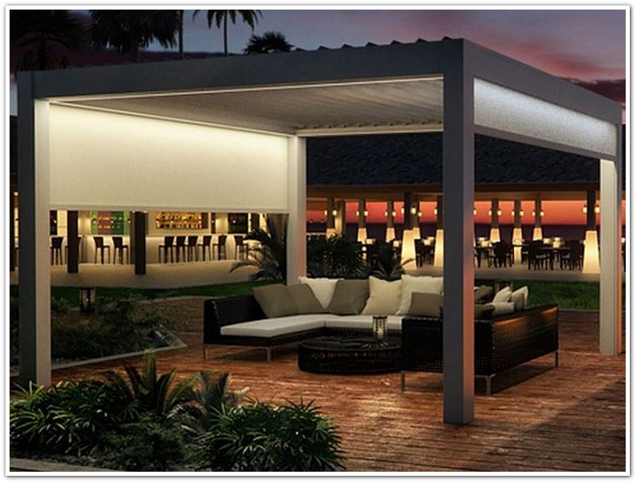 PERGOLA BIOCLIMATICA A LAMELLE ORIENTABILI PRATIC