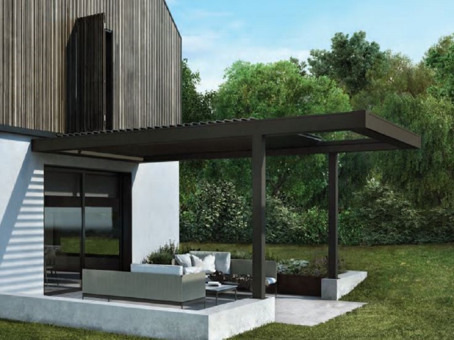 PERGOLA BIOCLIMATICA RETRATTILE A LAMELLE ORIENTABILI