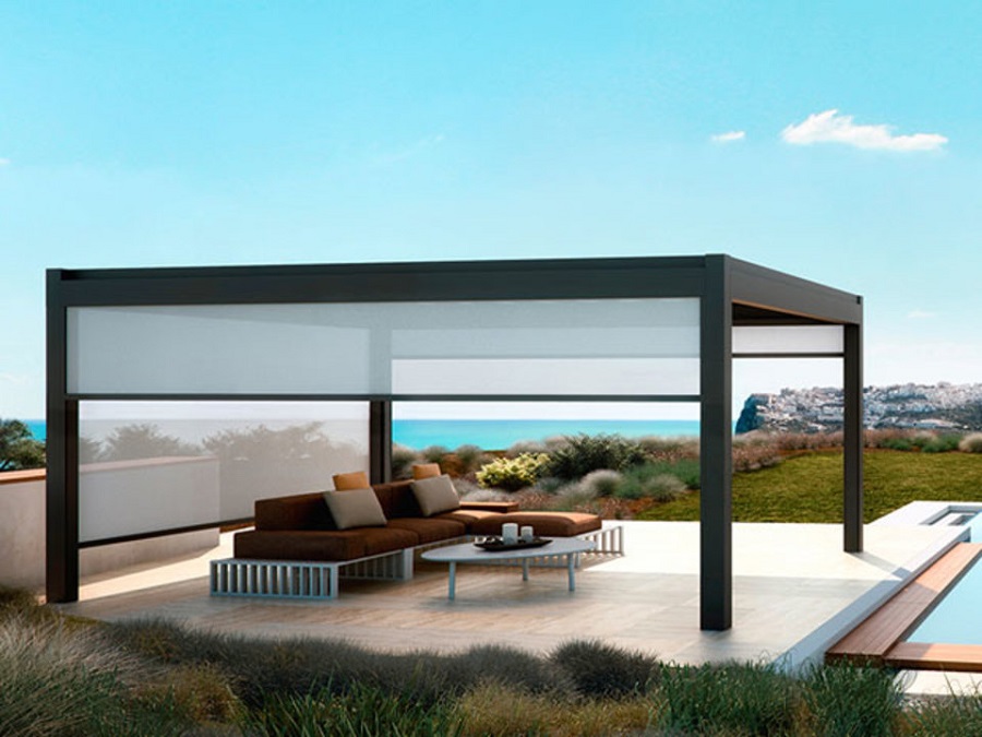 PERGOLA PRATIC NOMO CON TENDE LATERALI INTEGRATE