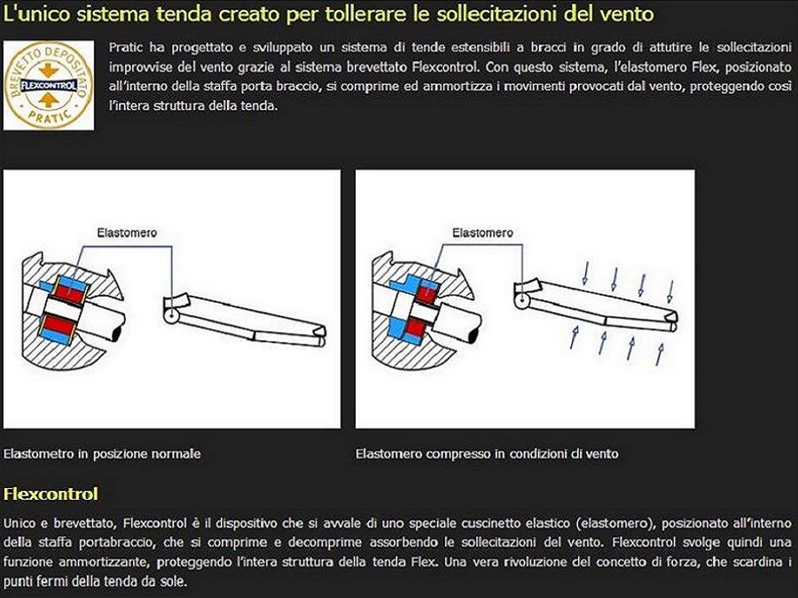 TENDE DA SOLE A BRACCI RESISTENTI AL VESTO FLEX CONTROL