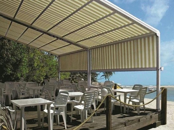 SONGMICS Tenda Parasole 3x4 M, Impermeabile, Con Colonna D'acqua Da 665 Mm, Protezione Solare In - Foto 6