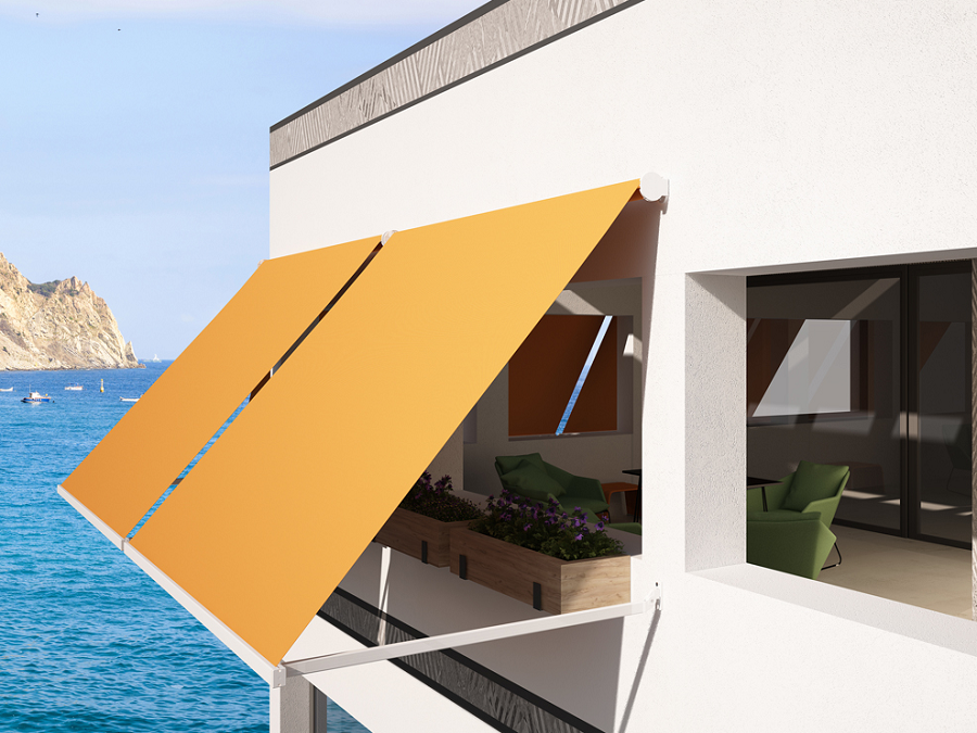 TENDA DA SOLE A CADUTA VERTICALE CON BRACCETTI