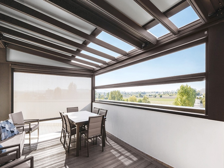 HolidayIdeas Tende Trasparenti Per Esterni - 4 Pannelli 137x213 Cm, Colore Lino - Impermeabili E Filtranti UV - Per Gazebo, Veranda, Patio E Pergolato